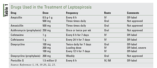 Leptospirosis prophylaxis