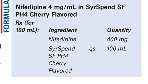 Nifedipine 4 Mg Ml In Syrspend Sf Ph4 Cherry Flavored