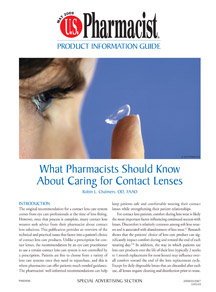 What Pharmacists Should Know About Caring for Contact Lenses