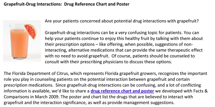 Drug Interaction Chart